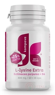 kompava L-LYSINE Extra cps (Echinacea + B6) 60+15 zdarma (75 ks)
