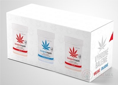 Konopné mazání výhodné balení (hřejivé 2x250 ml + chladivé 1x250 ml), 1x1 set