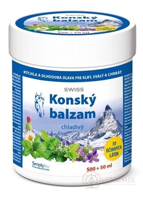 KOŇSKÝ BALZÁM SWISS chladivý (inov.16) 500 + 50 ml zdarma (550 ml)