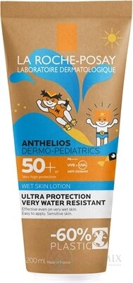 LA ROCHE-POSAY ANTHELIOS DP WET SKIN LOTION SPF50+ mléko pro děti na vlhkou pokožku, s ochranným faktorem, v ekologickém balení 1x200 ml