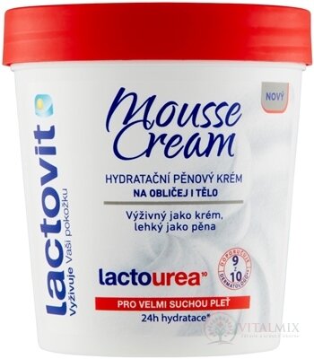 Lactovit Mousse cream Lactourea pěnový krém na obličej a tělo, velmi suchá pleť 1x250 ml