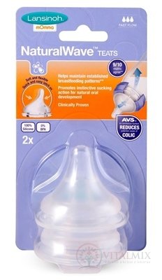 Lansinoh NaturalWaveTM dudlík L silikonový, rychlý průtok (FF) 1x2 ks