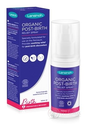 LANSINOH Organický uklidňující sprej na hráz po porodu 1x100 ml