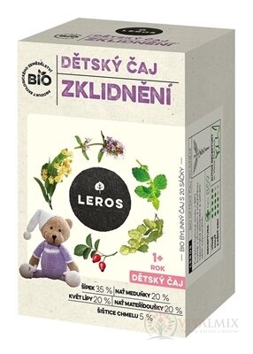LEROS BIO DĚTSKY ČAJ UPOKOJENÍ bylinný čaj, nálevové sáčky (od 1+ roku) 20x1,8 g (36 g)