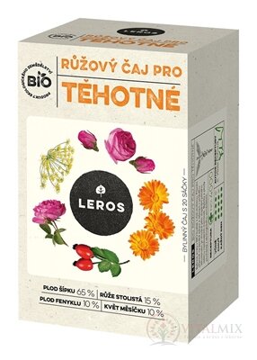 LEROS BIO RŮŽOVÝ ČAJ PRO TĚHOTNÉ bylinný čaj, nálevové sáčky 20x2 g (40 g)