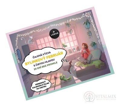 LEROS BYLINKOVÝ FEBRUÁŘ S ČISTOU HLAVOU 6 29 druhů čajů po 1 sáčku + komiksový kalendář s čaji (49 g), 1x1 set