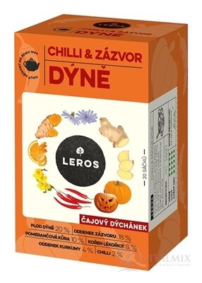 LEROS ČAJOVÁ CHVILKA CHILLI &amp; ZÁZVOR TEKVICE bylinný čaj aromatizovaný, nálevové sáčky 20x2 g (40 g)
