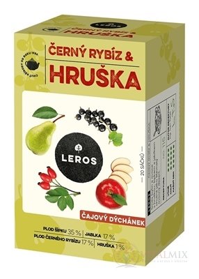 LEROS ČAJOVÁ CHVÍLKA ČERNÁ ŘEBEZLE &amp; HRUŠKA ovocný čaj aromatizovaný, nálevové sáčky 20x2,5 g (50 g)