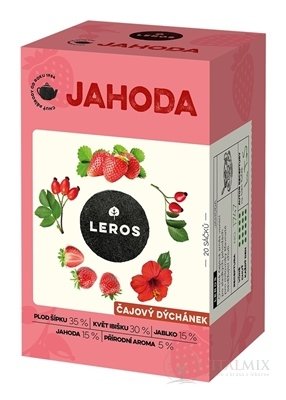 LEROS ČAJOVÁ CHVÍLKA JAHODA ovocný čaj aromatizovaný, nálevové sáčky 20x2 g (40 g)