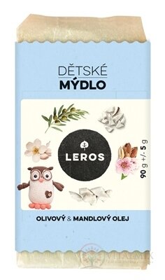 LEROS DĚTSKÉ MÝDLO OLIVOVÝ &amp; MANDLOVÝ OLEJ tuhé mýdlo 1x90 g