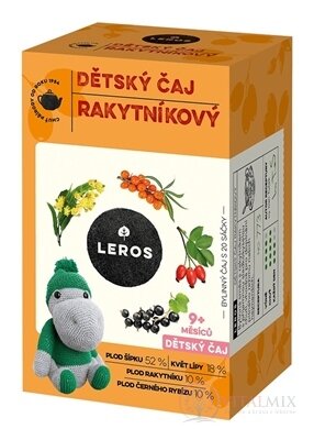 LEROS DĚTSKÝ ČAJ RAKYTNÍKOVÝ nálevové sáčky (od 9+ měsíců) (inov.2021) 20x2 g (40 g)