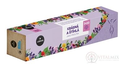 LEROS KRÁSNÁ A ŠTÍHLA JAKO HOUTEK čaj Bylinkový detox 20x1,5g + čaj Štíhlá linie 20x1,5g + čaj Hladké pozadí 20x1,5g (90g), 1x1 set