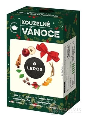 LEROS KOUZELNÉ VÁNOCE bylinný čaj s pepřem, aromatizovaný, nálevové sáčky 20x2 g (40 g)