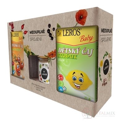 LEROS MEDUPLNÉ SPOJENÍ Dětský čaj Rakytníkový 20x2 g + Dětský čaj Citroník 20x2 g + med 200 g, 1x1 set