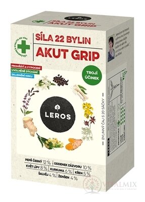 LEROS SÍLA 22 BYLIN AKUT GRIP bylinný čaj aromatizovaný, nálevové sáčky 20x2,5 g (50 g)