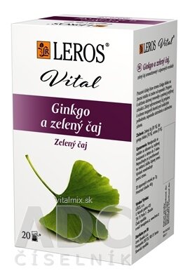 LEROS VITAL Ginkgo a zelený čaj nálevové sáčky 20x2 g (40 g)