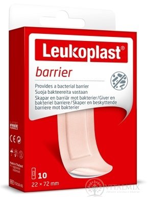 Leukoplast BARRIER náplast na rány, 22x72 mm (inov.2020 / 2021) 1x10 ks