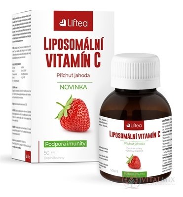 Liftea LIPOZOMÁLNÍ VITAMIN C tekutý, příchuť jahoda 50 ml + odměrka, 1x1 set