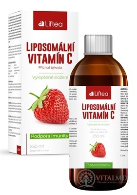 Liftea LIPOZOMÁLNÍ VITAMIN C tekutý, s jahodovou příchutí (inov. 2022) 1x250 ml