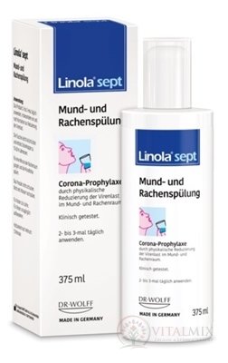 Linola sept Mund- und Rachenspülung roztok ke kloktání a vyplachování úst 1x375 ml
