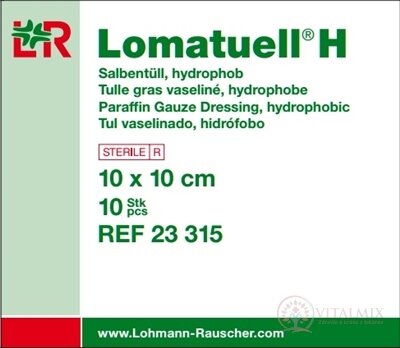 LOMATUELL H TYL PARAFINOVÝ 10x10cm sterilní 1x10 ks