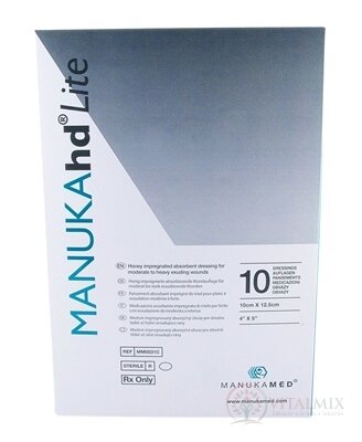 MANUKAhd Lite obvaz impregnovaný medem, 10x12,5 cm, 1x10 ks