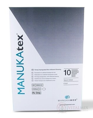 MANUKAtex obvaz impregnovaný medem, 10x12,5 cm, 1x10 ks
