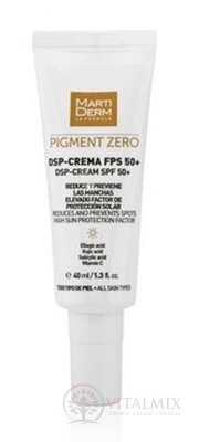 MartiDerm PIGMENT ZERO DSP-CREAM SPF 50+ depigmentační krém s ochranným faktorem, pro všechny typy pleti 1x40 ml