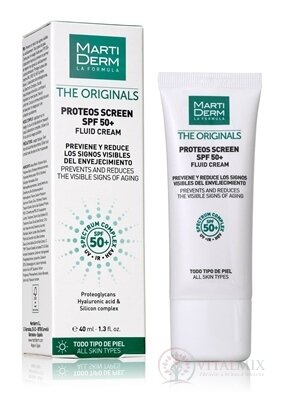 MartiDerm THE ORIGINALS PROTEOS SCREEN fluidní obličejový krém s ochranným faktorem SPF 50+, pro všechny typy pleti 1x40 ml