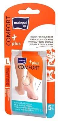 MATOPAT COMFORT plus Náplast Hydrokoloidní vel. L, 42x68 mm, elastická, nesterilní 1x5 ks