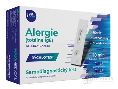 MAXIMEDICAL Rychlotest Alergie-totální IgE samodiagnostický test z krve, 1x1 set