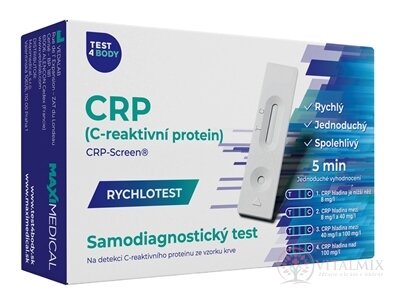 MAXIMEDICAL Rychlotest CRP samodiagnostický test z krve, 1x1 set
