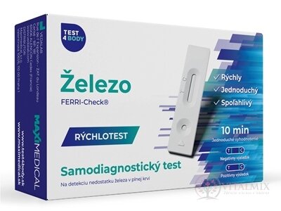 MAXIMEDICAL Rychlotest Železo samodiagnostický test z krve, 1x1 set