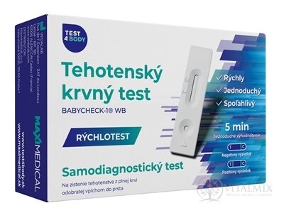 MAXIMEDICAL Těhotenský krevní test BABYCHECK-1 WB samodiagnostický test z krve, 1x1 set