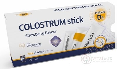 mcePharma COLOSTRUM stick prášek s jahodovou příchutí, sáčky 1x30 ks