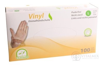 Medi-Inn Rukavice vinylové vel. L nepudrované, 1x100 ks