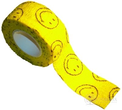 MEDIC Bandáž Finger Smajlík 2,5cm x 4,5m, náplast elastická (rychloobvaz), 1x1 ks