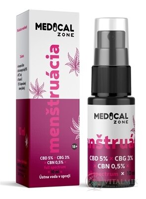 MEDICAL Zone MENSTRUACE full spectrum ústní voda ve spreji s CBD+CBG+CBN 1x10 ml