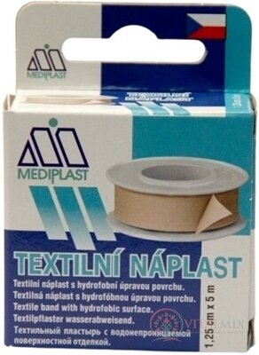 MEDIPLAST Textilní náplast 1111 1,25 cm x 5 m, cívka, 1x1 ks