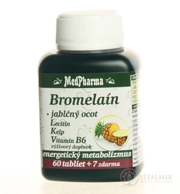 MedPharma BROMELAIN 300 mg + JABL.OCOT + LECITIN tbl 60 + 7 zdarma (67 ks)