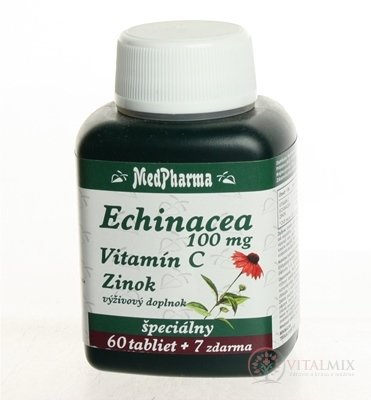 MedPharma ECHINACEA 100mg, VITAMIN C, ZINEK tbl 60 + 7 zdarma (67 ks)