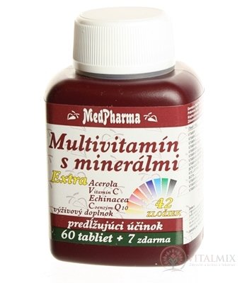 MedPharma MULTIVITAMIN S MINERÁL. EXTRA 42 SLOŽEK tbl 60 + 7 zdarma (67 ks)
