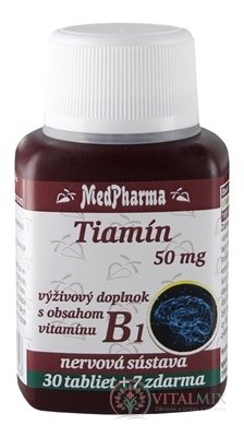 MedPharma Thiamin 50 mg (vitamín B1) tbl 30 + 7 zdarma (37 ks)