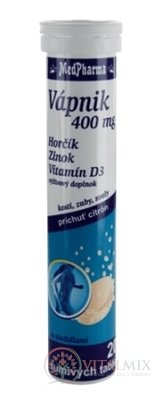MedPharma VÁPNÍK 400 mg + Hořčík + Zinek + Vit.D3 tbl eff 1x20 ks