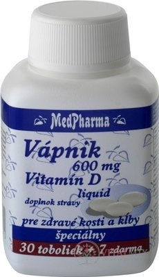 MedPharma VÁPNÍK 600 mg + Vitamín D LIQ. cps 30 + 7 zdarma (37 ks)