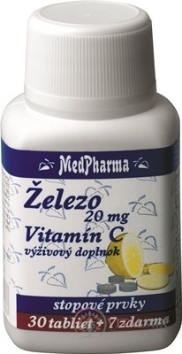 MedPharma ŽELEZO 20mg + Vit. C tbl 30 + 7 zdarma (37 ks)