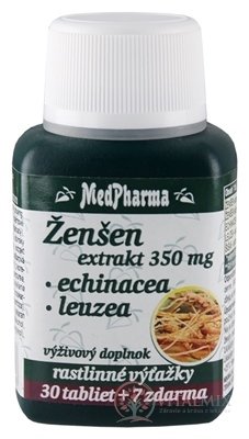 MedPharma ŽENŠEN 350 mg + Echinacea + Leuzea tbl 30 + 7 zdarma (37 ks)