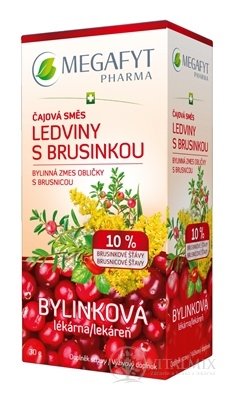 MEGAFYT Bylinková lékárna LEDVINY S brusinek čajová směs (bylinný čaj) 10% brusinkové šťávy, 20x1,5 g (30 g)