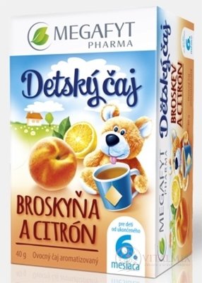 MEGAFYT Dětský čaj BROSKEV A CITRON ovocný čaj, 20x2 g (40 g)