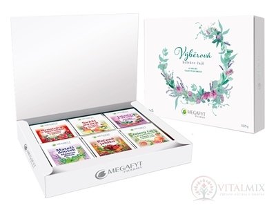 MEGAFYT Kazeta Výběrová kolekce čajů 6 druhů po 5 sáčcích (30 sáčků) 1x53,75 g